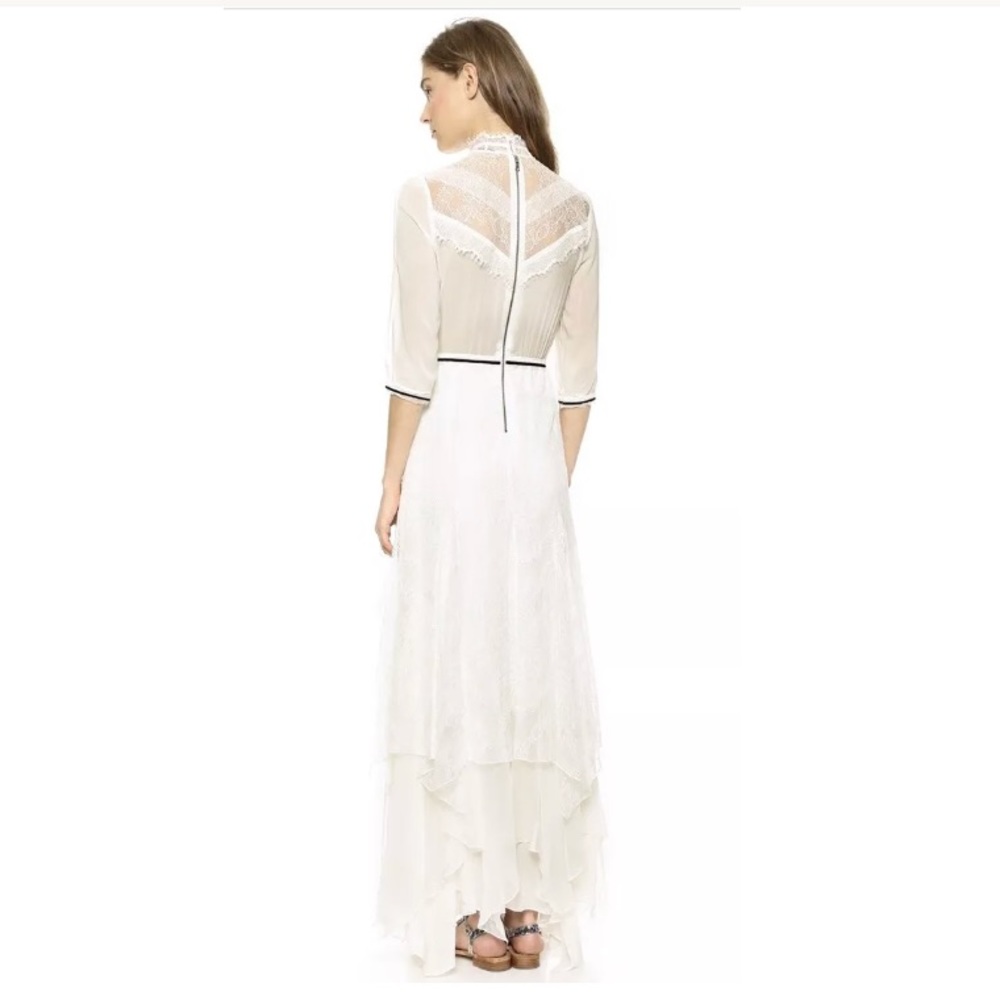 Alice + Olivia Victoriana White Lace Maxi Dress 6 - Picture 4 of 8
